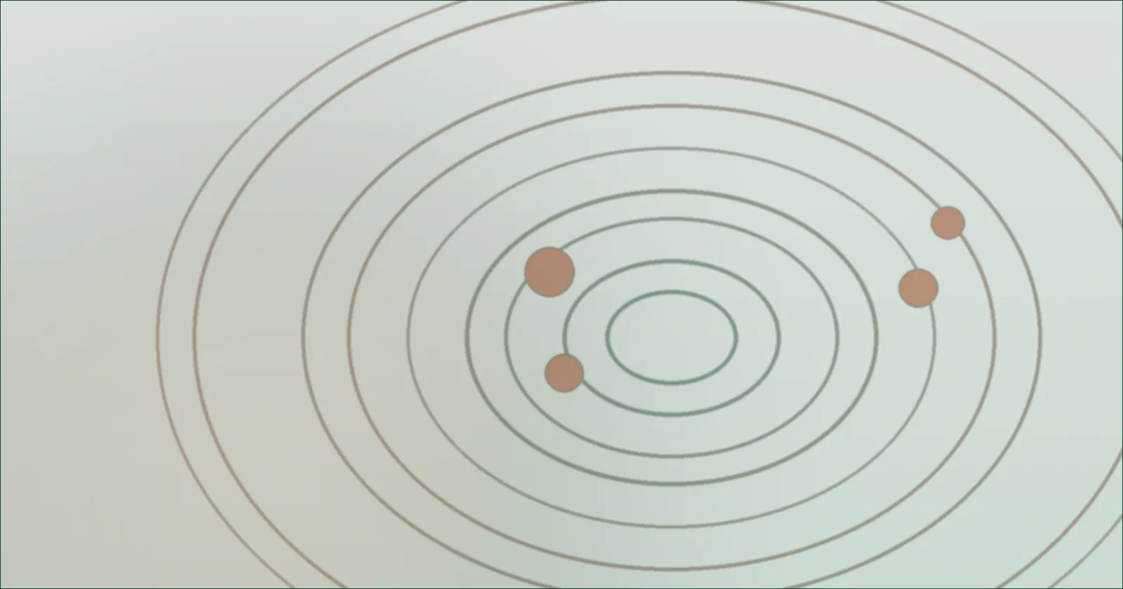 Dark green orbit pattern suggesting a room lit from above
