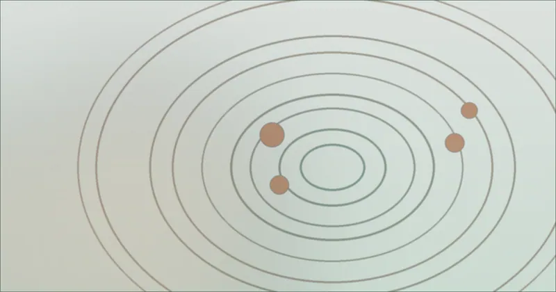 Dark green orbit pattern suggesting a room lit from above