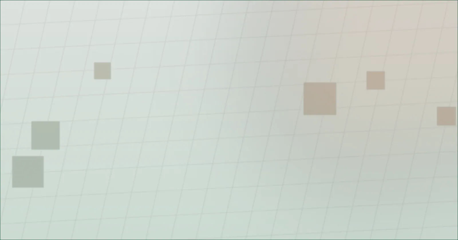 Fine grid pattern in green and clay standing for settled dust