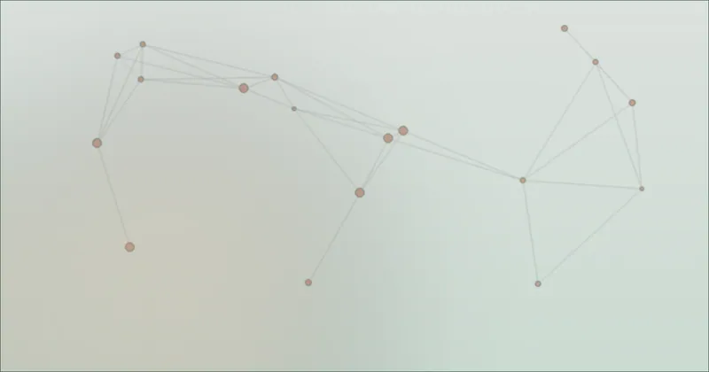Two green tones meeting in a constellation pattern
